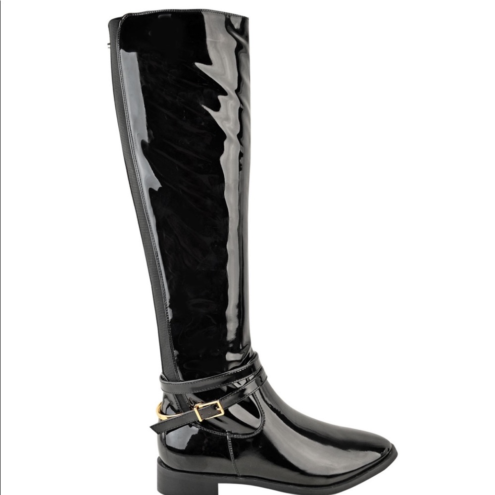 NEW red and green stripe shiny boots - Picture 3 of 5